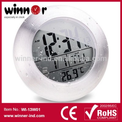 Big Number LCD Digital Suckers Waterproof Clock, Bathroom Clock