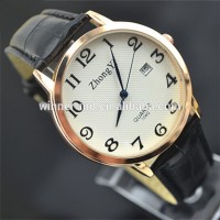 Women Wrist Calendar Watch, Leather Quartz watch, couple watch