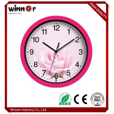 2017 top quality customize decorative DIY fancy wall clock plastic wall clock